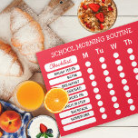 Bloc-note Liste de contrôle quotidien Couleur personnalisée<br><div class="desc">Customisez avec la routine matinale de votre enfant. Changez la couleur arrière - plan pour convenir à votre goût. Pour les enfants, vous pouvez utiliser des autocollants étoilés pour marquer chaque cercle pendant qu'ils prennent l'habitude de leur routine matinale. Grattez tous les textes en casquette faciles à lire pour les...</div>