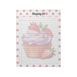 Bloc-note Liste de courses de fraises mignonnes