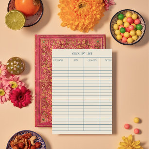 Bloc-note Liste de courses rétro rose beige élégante