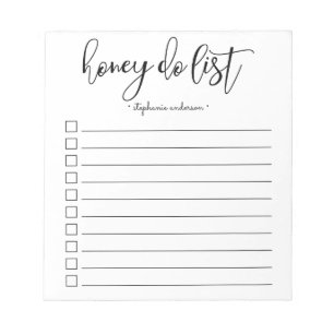 Bloc-note Liste de fabrication de miel à la main personnalis