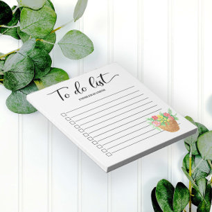 Bloc-note Liste de fleurs printanières à cocher en blanc