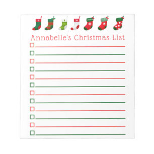 Bloc-note Liste de magasins de Noël Personnaliser