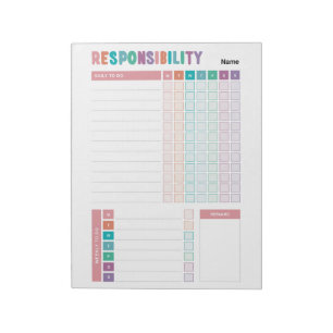 Bloc-note Liste de responsabilités pour filles