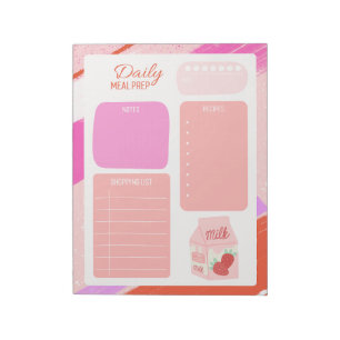 Bloc-note Liste de shopping quotidienne Cute Pastel Pink