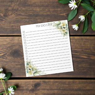 Bloc-note Liste de tâches à faire Watercolor Lily Moderne Bo