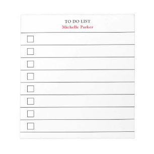 Bloc-note LISTE DE TÂCHES Minimaliste Boîtes à cocher Lignée