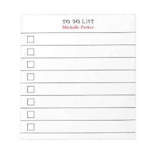 Bloc-note LISTE DE TÂCHES Minimaliste Cases à Cocher Moderne