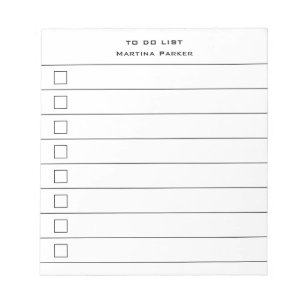 Bloc-note LISTE DE TÂCHES Minimaliste Cases à Cocher Moderne