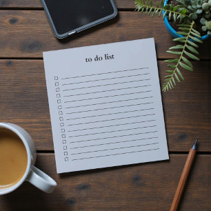 Bloc-note Liste de Tâches Minimaliste Enseignant Simple Bleu