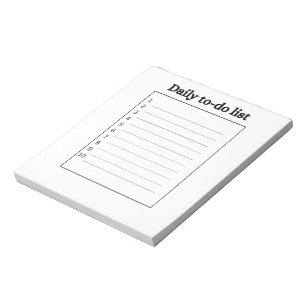Bloc-note Liste de tâches quotidiennes
