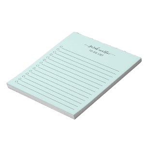 Bloc-note Liste de tâches simple élégante sarcelle turquoise