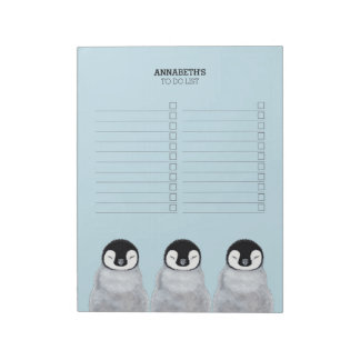Bloc-note Liste de trois bébés Penguin dormant à faire