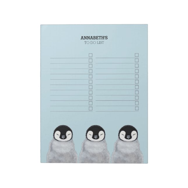 Bloc-note Liste de trois bébés Penguin dormant à faire (Tourné)