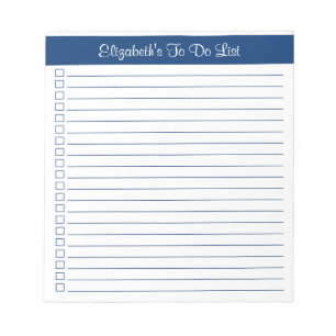Bloc-note Liste de vérification simple et élégante de la mar
