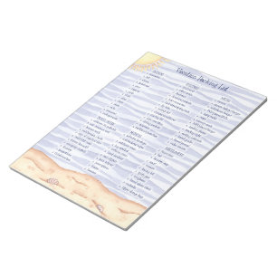 Bloc-note Liste d'emballage de vacances