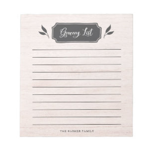 Bloc-note Liste d'épicerie de la ferme  