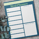 Bloc-note Liste d'épicerie personnalisée Blue Green Real Pla<br><div class="desc">Planificateur de repas hebdomadaire dans Ocean Blue et Sage Green. Ce panier de planificateur a 9 boîtes blanches pour vous permettre de créer votre plan de repas quotidien ainsi que votre liste d'épicerie et vos idées pour la semaine prochaine. Le modèle de ce bloc-notes personnalisé est configuré pour que vous...</div>