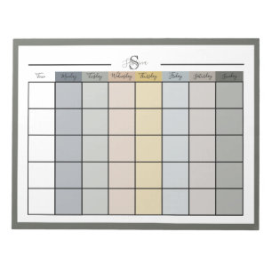 Bloc-note Liste déroulante quotidienne de couleurs du planif
