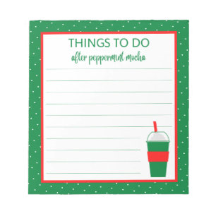 Bloc-note Liste des activités de Noël Peppermenthe Mocha