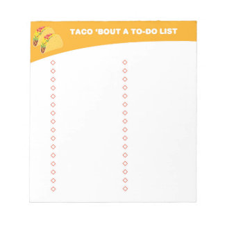Bloc-note Liste des choses à faire - Cadeau amoureux Taco -