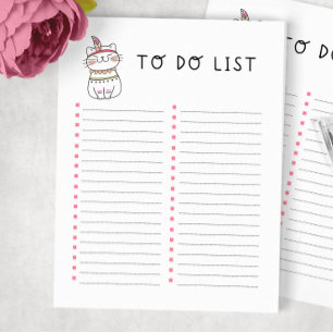 Bloc-note Liste des choses à faire pour Kitty Tribal
