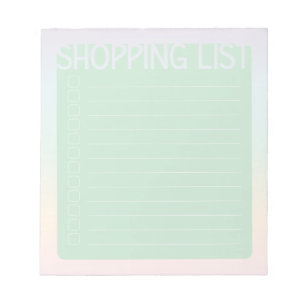 Bloc-note Liste des magasins (Green Pastel Rainbow)