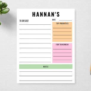 Bloc-note Liste des tâches personnalisées Planificateur quot