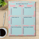Bloc-note Liste des tâches quotidiennes de l'enseignant pers<br><div class="desc">Enseignants, cette liste entièrement personnalisable est parfaite pour rester concentré sur quelques petits objectifs chaque jour. L'enseignement peut être très accablant, et cette liste de choses à faire aide à garder l'enseignant occupé concentré sur les tâches à portée de main, et les empêche de s'enliser dans les nombreuses choses mises...</div>