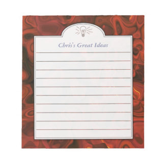 Bloc-note Liste d'idées personnalisées de l'art Abstrait rou