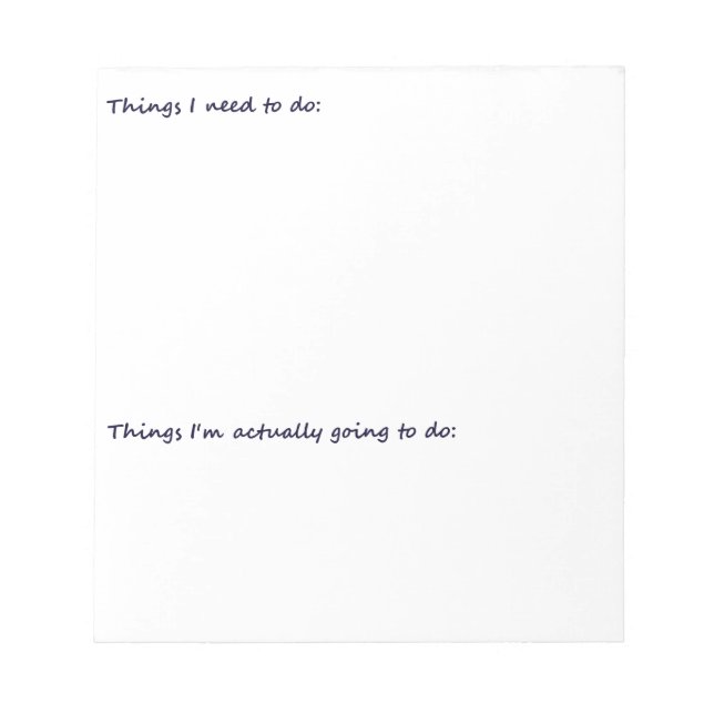 Bloc-note Liste Drôle À Faire (Devant)