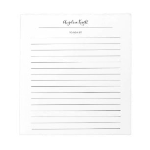 Bloc-note Liste élégante et chic de choses à faire écriture