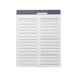 Bloc-note Liste hebdomadaire des activités Marine