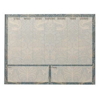 Bloc-note Liste hebdomadaire - William Morris Peacocks and D