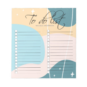 Bloc-note Liste Minimaliste Moderne Pastel Abstrait À Faire