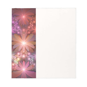 Bloc-note Lit De Fleurs Coloré Brillant Art Fractal Abstrait