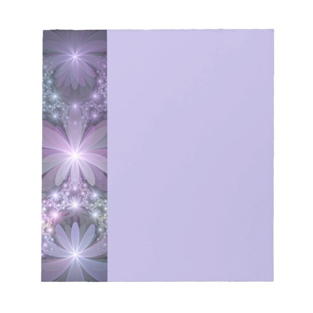 Bloc-note Lit de fleurs tendance brillant art fractal abstra (Devant)