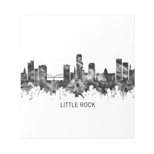 Bloc-note Little Rock Skyline BW (Devant)