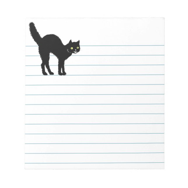 Bloc-note Livre blanc sur la silhouette du chat d'Halloween  (Devant)