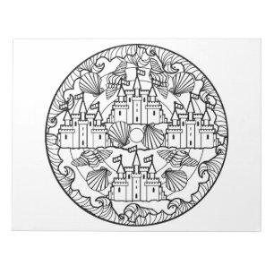 Bloc-note Livre de coloriage de mandala de plage de château 