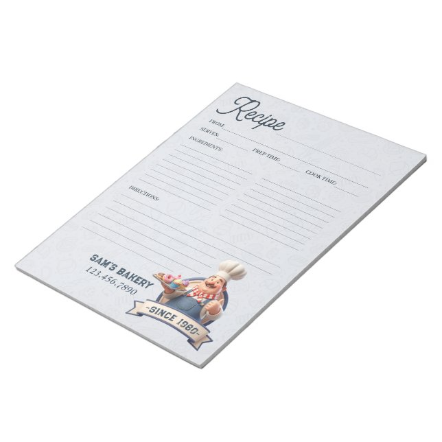 Bloc-note Livre de recettes de cuisine Page de recettes de b (Incliné)