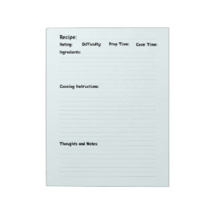 Bloc-note Livre de recettes pour votre famille fait par vous