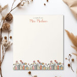 Bloc-note Livre fleur sauvage Enseignant frontalier personna<br><div class="desc">Appréciez l'amour de la littérature avec notre charmant carnet Fleur sauvage Bordure Appréciation de l'enseignant Notepad personnalisé, avec une charmante bordure ornée de livres et de fleurs sauvages en bas. Conçu pour les passionnés de livres et les bibliothécaires de l'école, ce bloc-notes est le cadeau parfait pour les enseignants ou...</div>