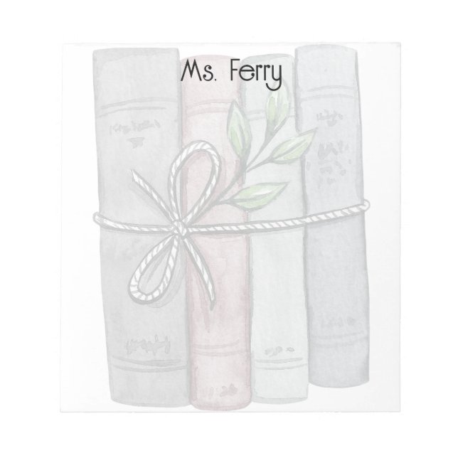 Bloc-note Livres d'enseignants personnalisés liés à la ficel (Devant)