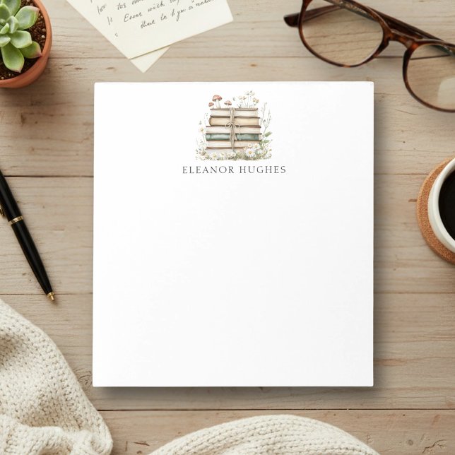 Bloc-note Livres Floraux Aquarelle Vintage Personnalisés (Créateur téléchargé)