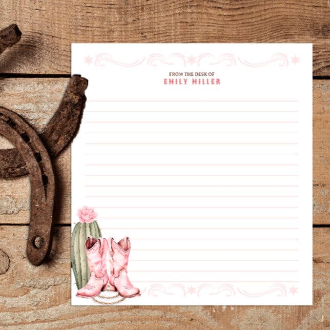 Bloc-note Livres pour bébé en rose pour fille (Pink Country Boots notepad)