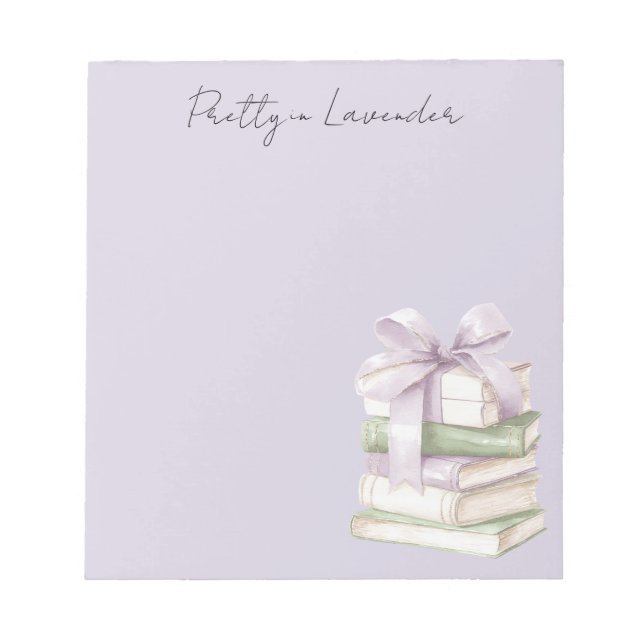 Bloc-note Livres Vert Pistache Violet Lavande (Devant)
