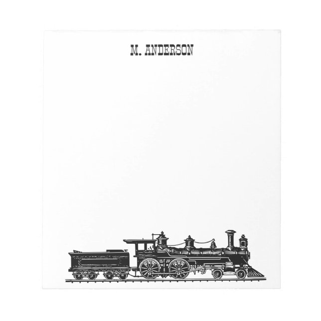 Bloc-note Locomotive avec voiture de charbon personnalisée (Devant)