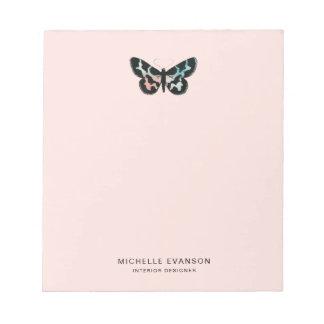 Bloc-note Logo à papillon rose pâle