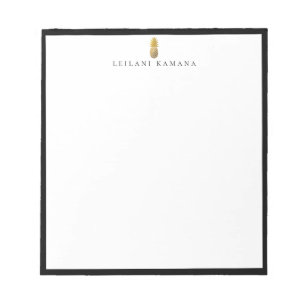 Bloc-note Logo Ananas Doré Cadre Noir