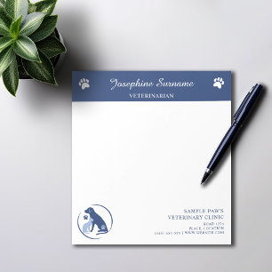 Bloc-note Logo Chien Bleu et Chat avec Texte Personnalisé Cl